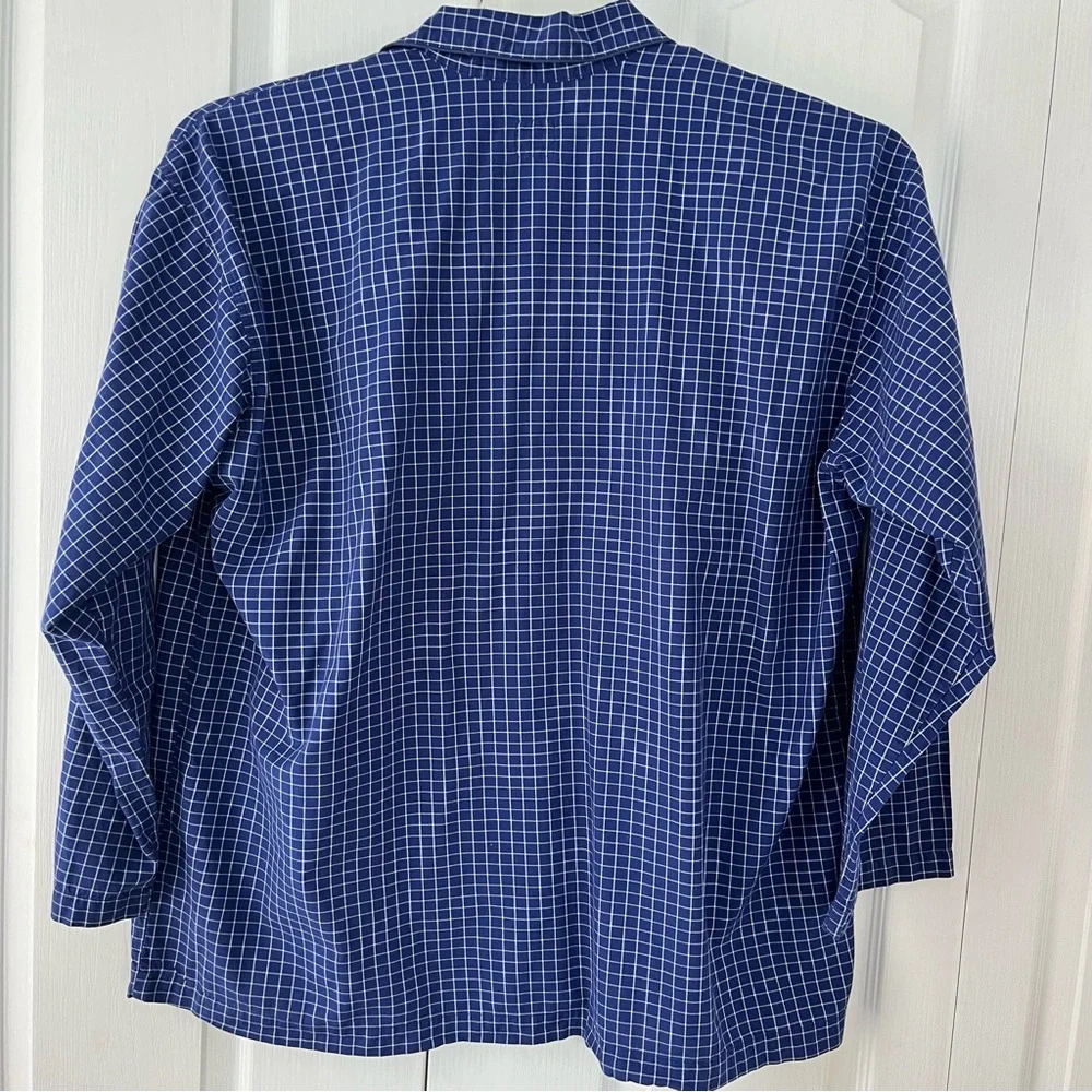 Polo Ralph Lauren Sleepwear-L/XL-blue & White check plaid Button Up Pajama Shirt